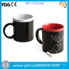 Colored Rim Ceramic Blackboard Writable Chalk Mug